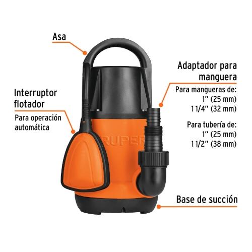 BOMBA SUMERG 1HP PLASTICA P/AGUA LIMPIA
