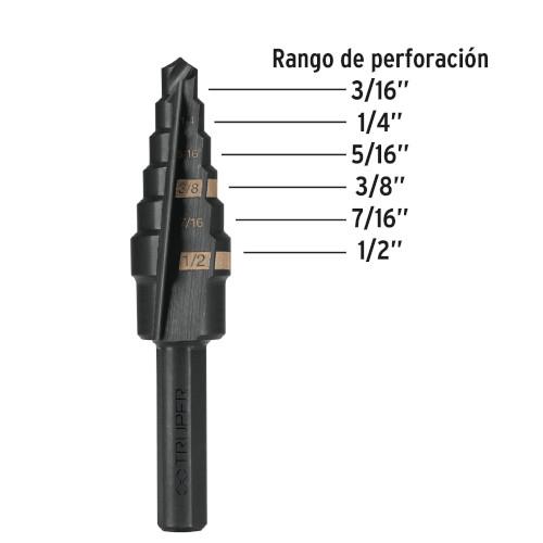 BROCA ESCALONADA 6 ESCALONES 1/4" TRUPER