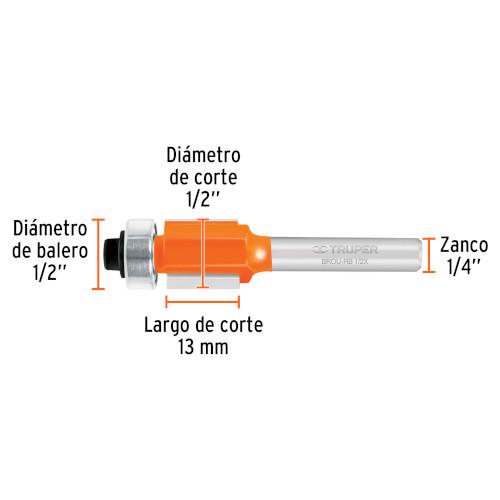 BROCA P/ROUTER 1/2 CORTE RECTO C/BALERO