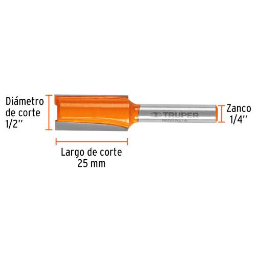 BROCA P/ROUTER RECTA 2 FILOS 1/2" TRUPER