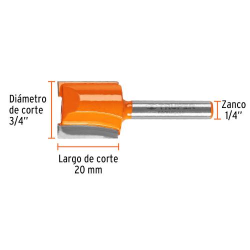 BROCA P/ROUTER RECTA 2 FILOS 3/4" TRUPER