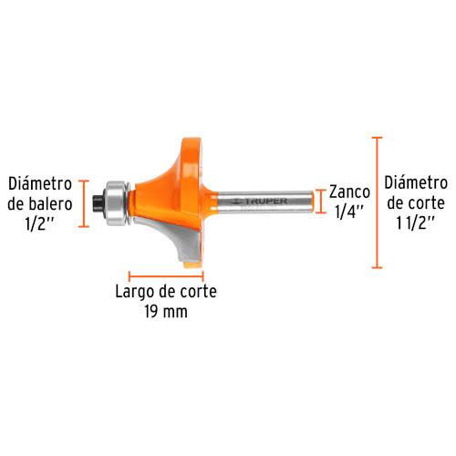 BROCA P/ROUTER REDONDEADO 11/2 C/BALERO