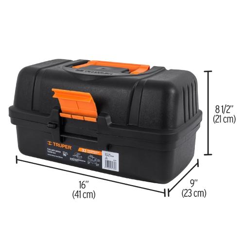 CAJA PARA PESCA 16" TAPA NARANJA TRUPER