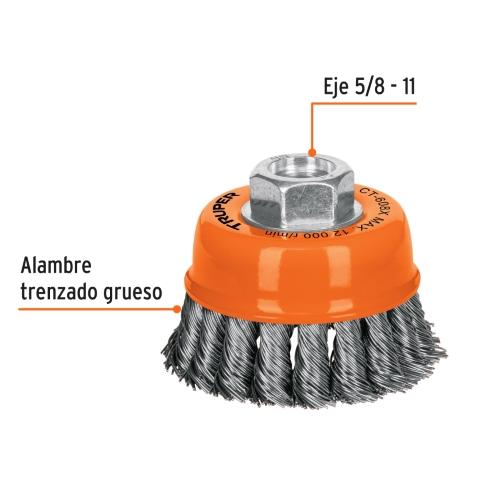 CARDA COPA P/ESMERIL 3" ENTRA.5/8 TRUPER