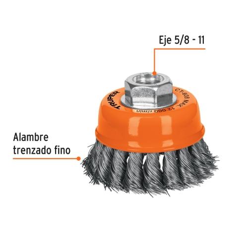 CARDA COPA TRENZADA 5/8" DIAM.3" TRUPER