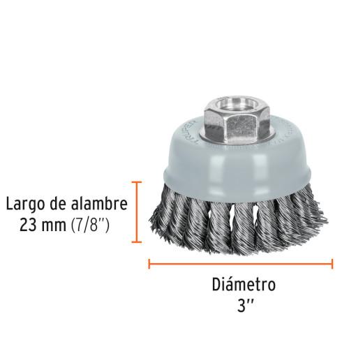 CARDA COPA TRENZADA DIAM.3"MULTIROSCA