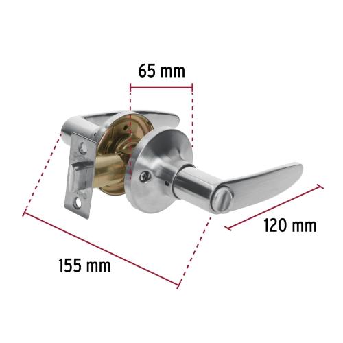 CERRADURA MANIJA MODELO TURIN PARA BAÑO CROMO MATE CIL LATON