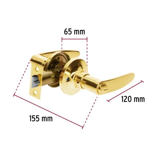 CERRADURA MANIJA MODELO TURIN RECAMARA LATON BRILLANTE CIL LATON
