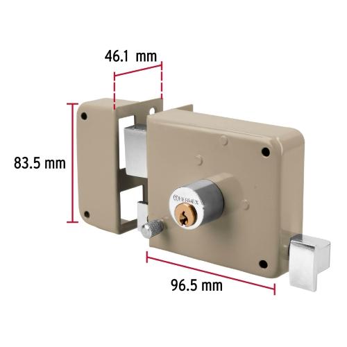 CERRADURA SOBREPONER IZQ CLASICA LLAVE TRADICIONAL CAJA
