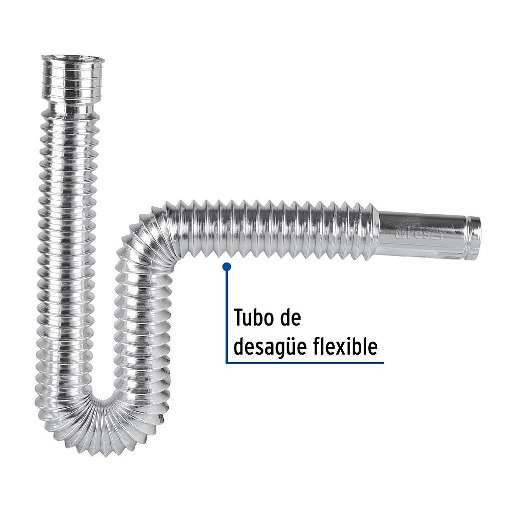 CESPOL FLEXIBLE DE POLIETILENO CROMADO LAVABO O FREGADERO