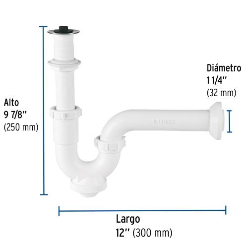 CESPOL RIGIDO DE ABS CON CONTRA PARA LAVABO FOSET