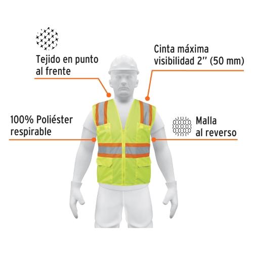 CHALECO AMARILLO CINTA DOBLE Y BOLSA TRU