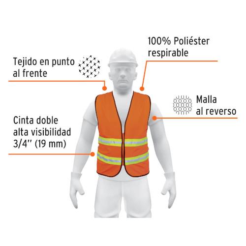 CHALECO CINTA DOB REF Y CIERRE NARANJA