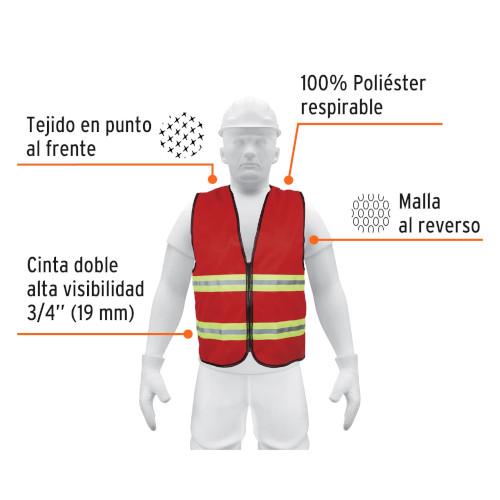 CHALECO ROJO CINTA DOB REF Y CIERRE TRUP