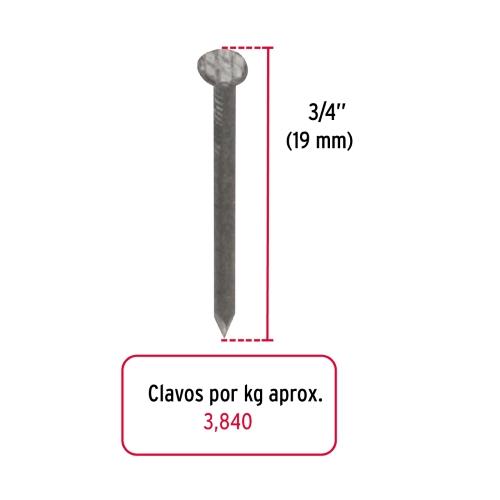 BOLSA CON 1 KG DE CLAVOS ALFILERILLOS DE 3/4 Plg. CON CABEZA