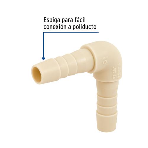 CODO 90° INSERCION DE 3/8 Plg. DE POLIPROPILENO FOSET