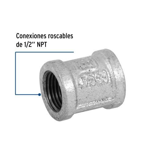 COPLE REFORZADO DE ACERO GALVANIZADO DE 1/2 Plg. FOSET