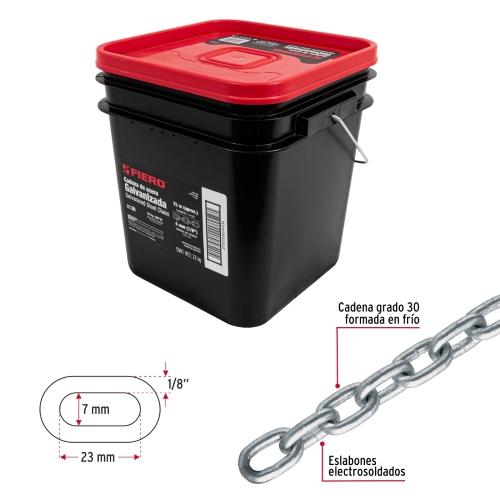 CUBETA CADENA GALVANIZADA 1/8 75M FIERO