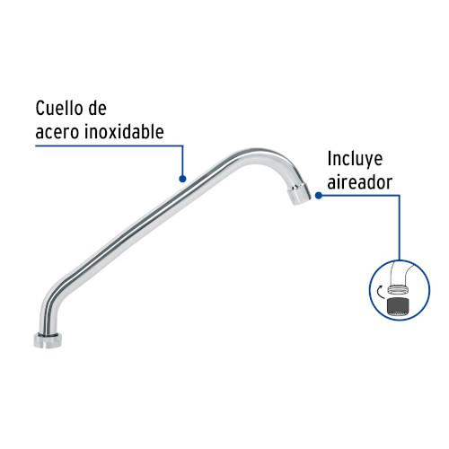 CUELLO LARGO PARA MEZCLADORA DE FREGADERO  CROMO BASIC