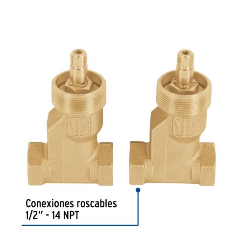 JUEGO LLAVES EMPOTRAR ROSCABLES 1/4 VUELTA SIN MANERAL FOSET