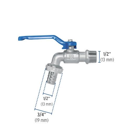 LLAVE DE ESFERA DE LATON 140 GR ENTRADA 1/2 Plg. FOSET