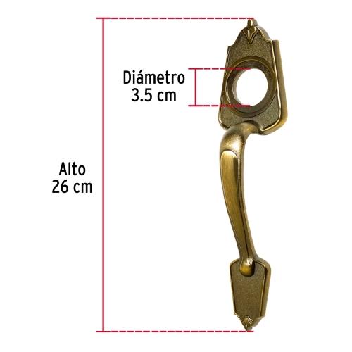 CHAPETON METALICO PARA PUERTA ACABADO LATON ANTIGUO