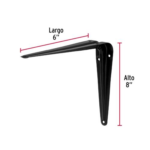 MENSULA DE ACERO NEGRA 6 X 8 Plg. FIERO