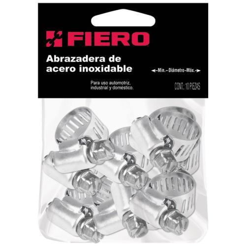 BOLSA CON 10 ABRAZADERAS MINI SIN FIN Num.7 1/2 - 7/8 Plg. FIERO