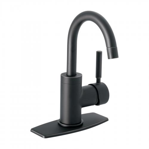 MONOMANDO CORTO PARA LAVABO NEGRO MATE FOSET TUBIG