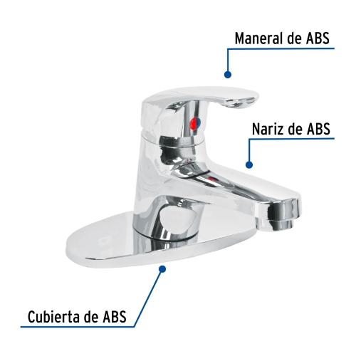 MONOMANDO LAVABO ABS NARIZ RECTA CON CUBIERTA BASIC
