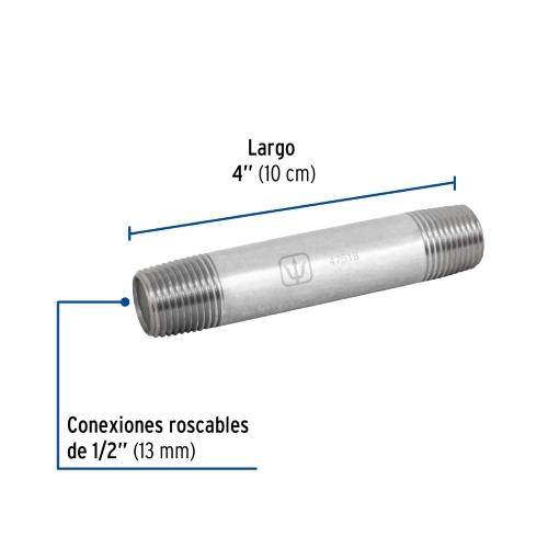 NIPLE DE ACERO GALVANIZADO 1/2 Plg. X 4 Plg. FOSET