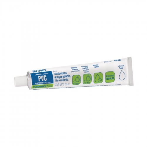 CEMENTO PARA PVC TRANSPARENTE BAJA PRESION TUBO 50ML FOSET
